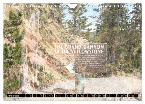 Produktbild: Wunderwelt Yellowstone 2026 (Wandkalender 2026 DIN A4 quer), CALVENDO Monatskalender