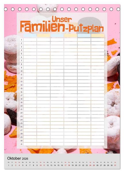 Produktbild: Unser Familien-Putzplan & Kalender 2026 (Tischkalender 2026 DIN A5 hoch), CALVENDO Monatskalender