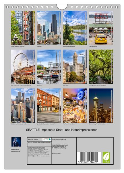 Produktbild: SEATTLE Imposante Stadt- und Naturimpressionen (Wandkalender 2026 DIN A4 hoch), CALVENDO Monatskalender