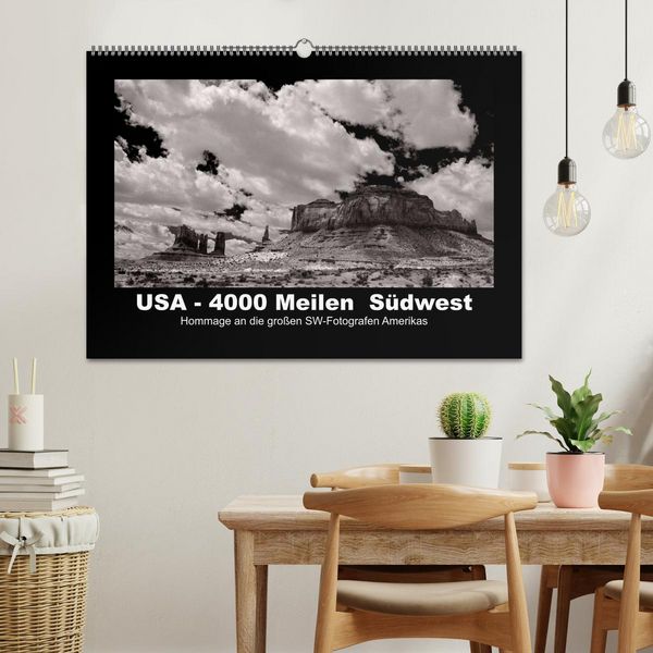 Produktbild: USA - 4000 Meilen S&uuml;dwest Hommage an die gro&szlig;en SW-Fotografen Amerikas (Wandkalender 2026 DIN A2 quer), CALVENDO Monatskalender