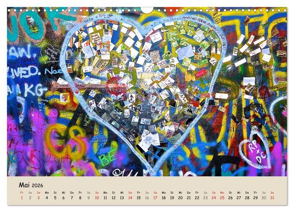 Produktbild: PRAG&hellip; wo der Frieden seine Mauer hat (Wandkalender 2026 DIN A3 quer), CALVENDO Monatskalender