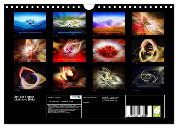 Produktbild: Zen der Farben - Meditative Bilder (Wandkalender 2026 DIN A4 quer), CALVENDO Monatskalender