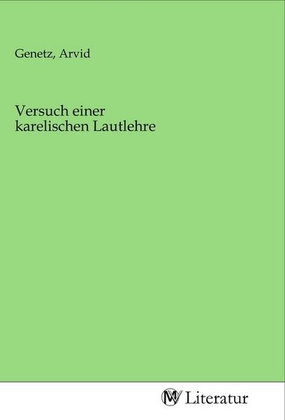 Produktbild: Versuch einer karelischen Lautlehre