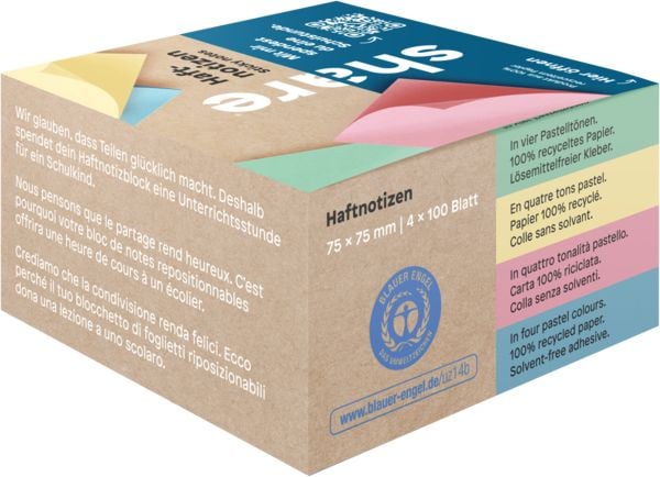 Produktbild: share Haftnotizblock 4x100 Blatt