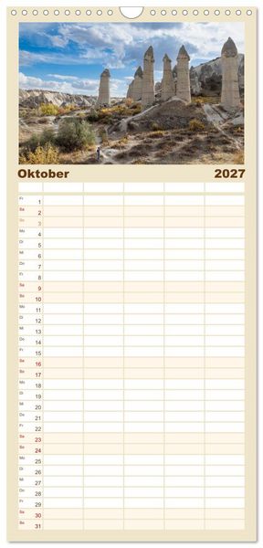 Produktbild: Familienplaner 2027 - Kappadokien, Feent&uuml;rme und Ballontr&auml;ume mit 5 Spalten (Wandkalender, 21 x 45 cm) CALVENDO