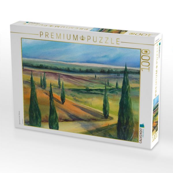 Produktbild: CALVENDO Puzzle Zypressen in der Toskana | 1000 Teile Lege-Gr&ouml;&szlig;e 64x48cm Foto-Puzzle f&uuml;r gl&uuml;ckliche Stunden