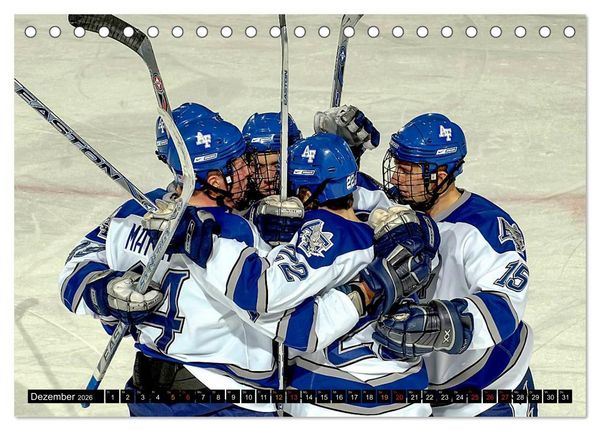 Produktbild: Mit vollem Einsatz - Eishockey (Tischkalender 2026 DIN A5 quer), CALVENDO Monatskalender