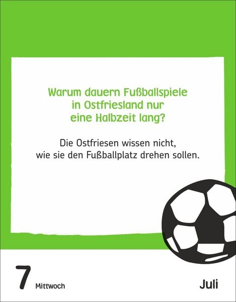 Produktbild: Fu&szlig;ballspa&szlig; f&uuml;r Kids Tagesabrei&szlig;kalender 2027 - Witze, lustige Spr&uuml;che und verr&uuml;ckte Fakten