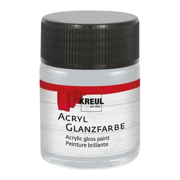 KREUL Acryl Glanzfarbe silber 50ml Glas