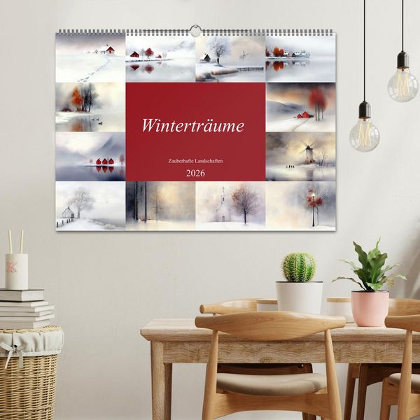 Produktbild: Wintertr&auml;ume &ndash; Zauberhafte Landschaften (Wandkalender 2026 DIN A2 quer), CALVENDO Monatskalender