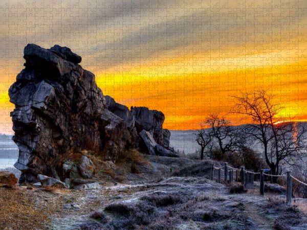 Produktbild: CALVENDO Puzzle Ein Motiv aus dem Kalender Der Harz, Naturschutzgebiet Teufelsmauer | 1000 Teile Lege-Gr&ouml;&szlig;e 64x48cm Foto-Puzzle f&uuml;r gl&uuml;ckliche Stunden