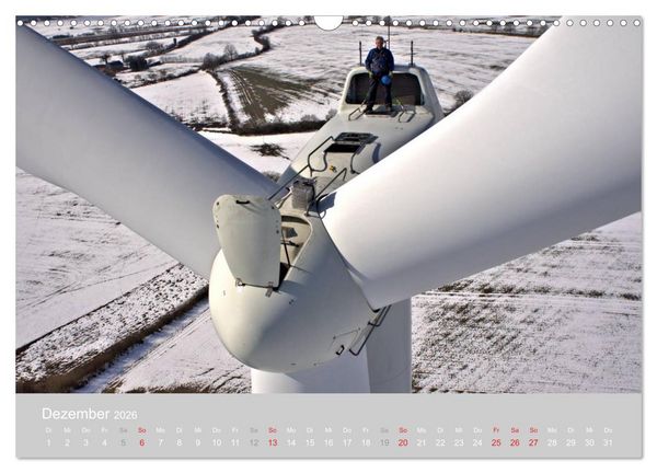 Produktbild: Windkraftanlagen aus der Luft fotografiert (Wandkalender 2026 DIN A3 quer), CALVENDO Monatskalender