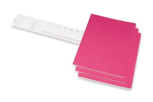 Produktbild: Moleskine Cahier XL, 3er Set, Blanko, Kinetisches Pink