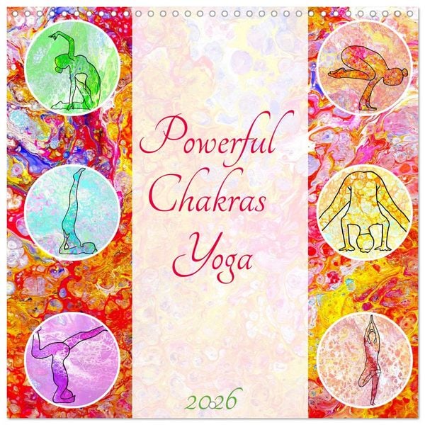 Powerful Chakras Yoga (Wall Calendar 2026 12 × 12 Inch) CALVENDO 12 Month Wall Calendar