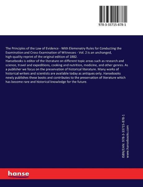 Produktbild: The Principles of the Law of Evidence