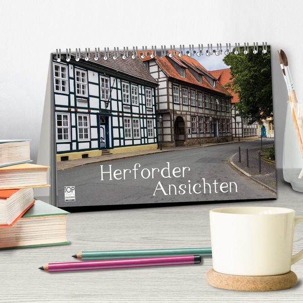 Produktbild: Herforder Ansichten (Tischkalender 2026 DIN A5 quer), CALVENDO Monatskalender