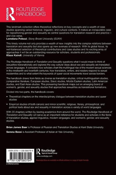 Produktbild: The Routledge Handbook of Translation and Sexuality