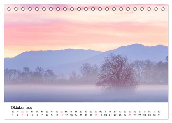 Produktbild: Landschaften vom Licht gek&uuml;&szlig;t (Tischkalender 2026 DIN A5 quer), CALVENDO Monatskalender