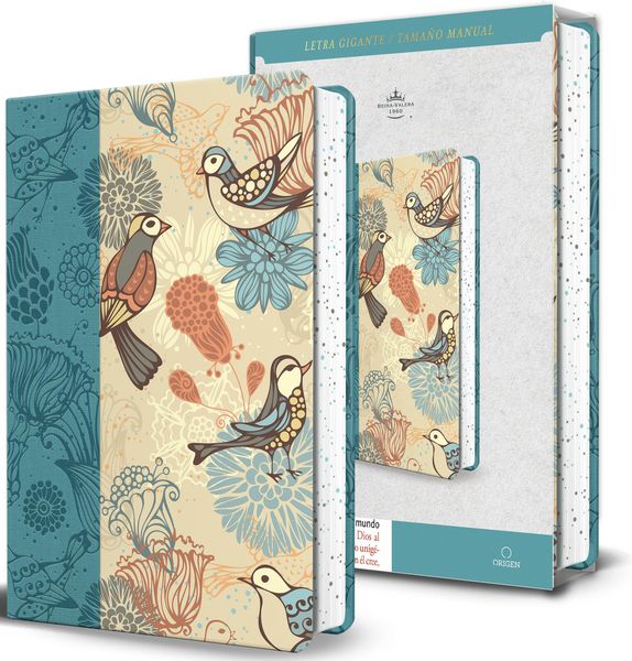 Produktbild: Biblia Rvr 1960 Letra Gigante, S&iacute;mil Azul Con P&aacute;jaros(edici&oacute;n Cantos Pintados) / Spanish Bible Rvr 1960 Giant Print Handy Size Leathersoft Light Blue