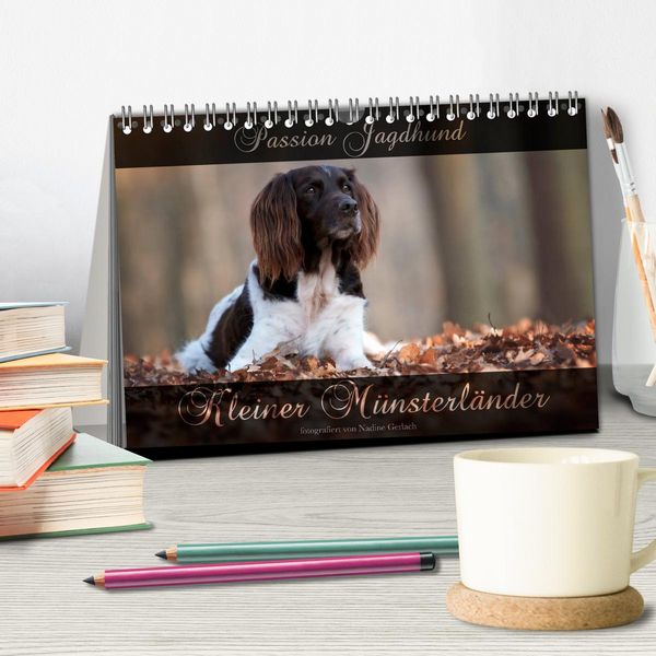 Produktbild: Passion Jagdhund - Kleiner M&uuml;nsterl&auml;nder (Tischkalender 2026 DIN A5 quer), CALVENDO Monatskalender