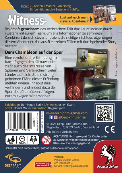 Produktbild: Witness Dem Cham&auml;leon auf der Spur (Deep Print Games)