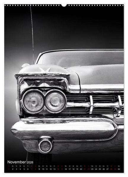 Produktbild: Amerikanische Autos aus den Jahren 1957 bis 1976 Frontansichten (hochwertiger Premium Wandkalender 2026 DIN A2 hoch), Kunstdruck in Hochglanz