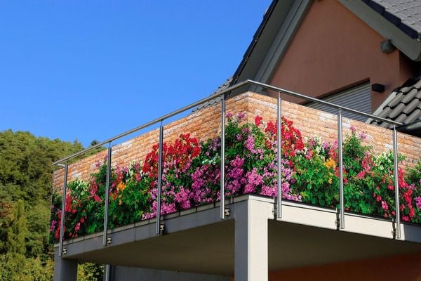 Produktbild: Balkon-Sichtschutz Mod. Mauerblumen, 5 m, UV- und witterungsbest&auml;ndig