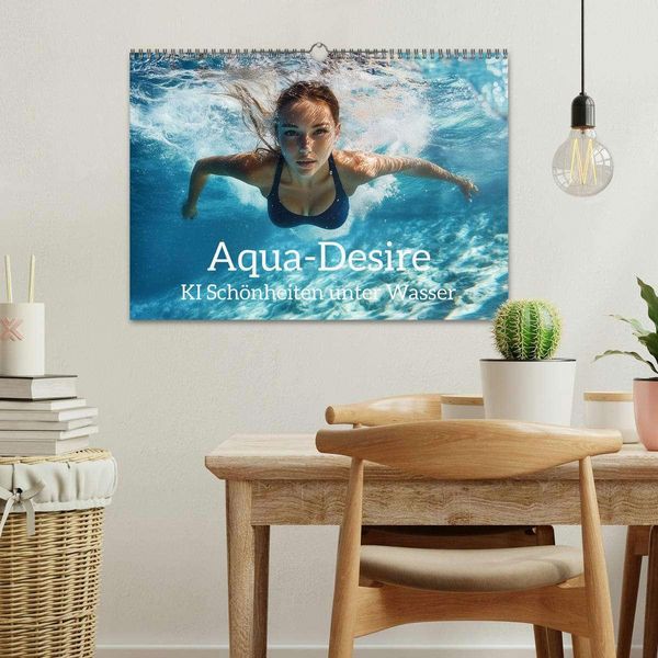 Produktbild: Aqua Desire &ndash; KI-Sch&ouml;nheiten unter Wasser (Wandkalender 2026 DIN A3 quer), CALVENDO Monatskalender