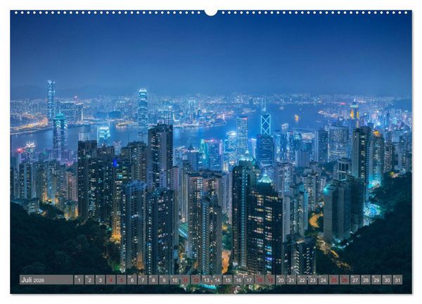Produktbild: Hong Kong Citylights (hochwertiger Premium Wandkalender 2026 DIN A2 quer), Kunstdruck in Hochglanz