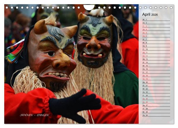 Produktbild: Schw&auml;bisch alemannische Fasnet (Wandkalender 2026 DIN A4 quer), CALVENDO Monatskalender