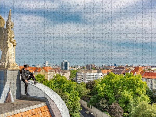 Produktbild: CALVENDO Puzzle Engel und Schornsteinfeger &uuml;ber Berlin 1000 Teile Lege-Gr&ouml;&szlig;e 64 x 48 cm Foto-Puzzle Bild von Joern Dudek