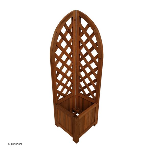 Produktbild: HTI-Living Pflanzkasten mit Rankgitter aus Holz braun Blumenkasten f&uuml;r Balkon, Terrasse und Garten