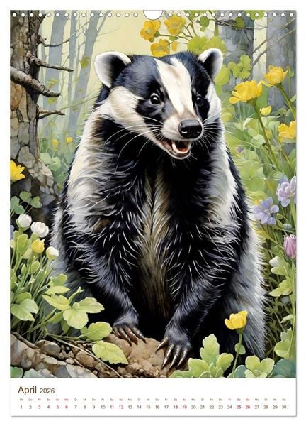 Produktbild: Heimische Wildtiere 2026 (Wandkalender 2026 DIN A3 hoch), CALVENDO Monatskalender