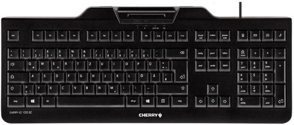 Cherry KC 1000 SC USB Tastatur Deutsch, QWERTZ Schwarz Chipkarten-Leser