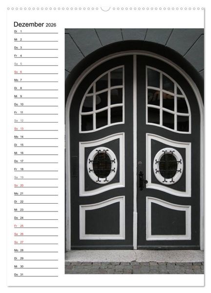 Produktbild: Alte D&auml;nische T&uuml;ren (hochwertiger Premium Wandkalender 2026 DIN A2 hoch), Kunstdruck in Hochglanz