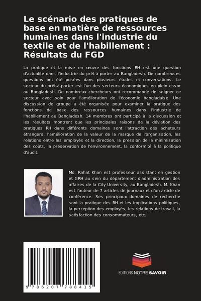 Produktbild: Le sc&eacute;nario des pratiques de base en mati&egrave;re de ressources humaines dans l'industrie du textile et de l'habillement : R&eacute;sultats du FGD
