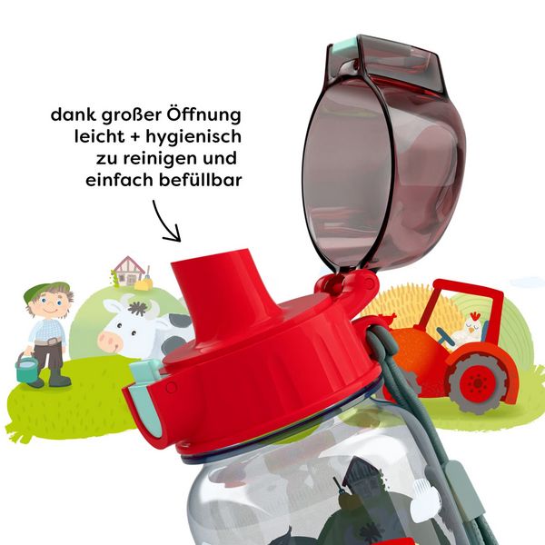 Produktbild: HABA 2012444002 - Trinkflasche Bauernhof, 400 ml, Kunststoff (Bisphenol A-frei)