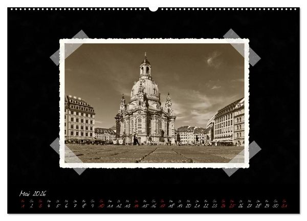 Produktbild: Dresden - Ein Kalender mit Fotografien wie aus einem alten Fotoalbum (hochwertiger Premium Wandkalender 2026 DIN A2 quer), Kunstdruck in Hochglanz