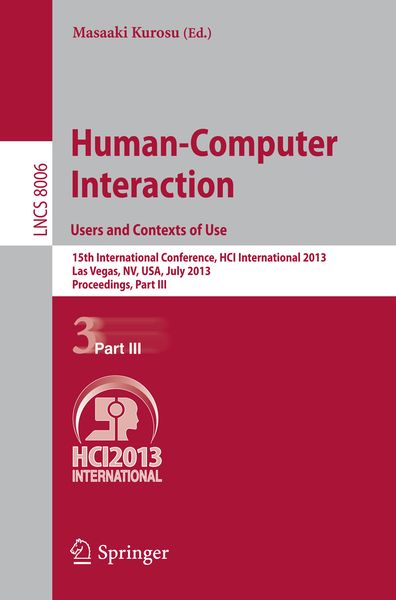 Produktbild: Human-Computer Interaction: Users and Contexts of Use