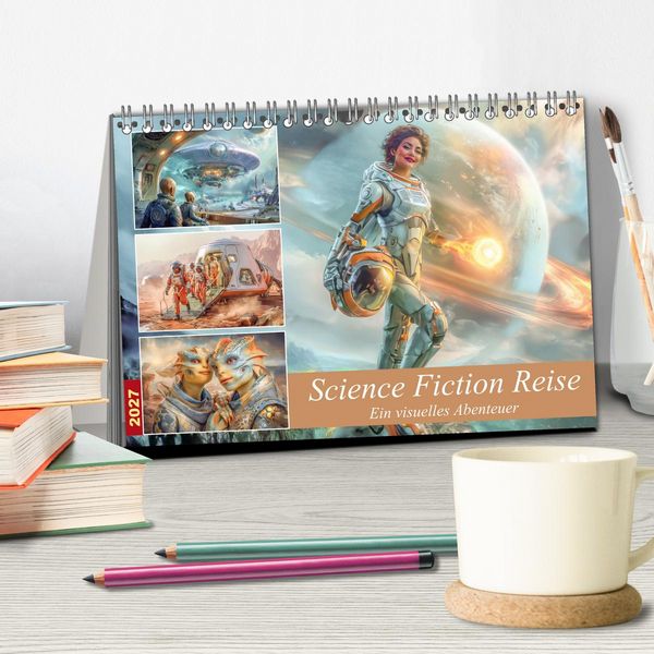 Produktbild: Science Fiction Reise - Ein visuelles Abenteuer (Tischkalender 2027 DIN A5 quer), CALVENDO Monatskalender