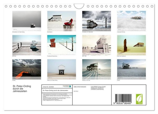 Produktbild: St. Peter-Ording durch die Jahreszeiten (Wandkalender 2026 DIN A4 quer), CALVENDO Monatskalender