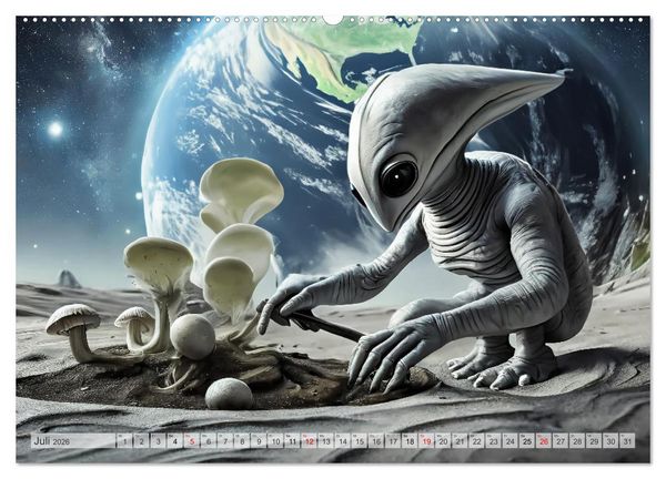 Produktbild: Aliens auf Tour (hochwertiger Premium Wandkalender 2026 DIN A2 quer), Kunstdruck in Hochglanz