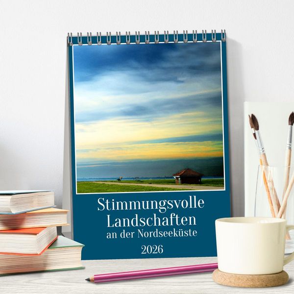 Produktbild: Stimmungsvolle Landschaften an der Nordseek&uuml;ste (Tischkalender 2026 DIN A5 hoch), CALVENDO Monatskalender