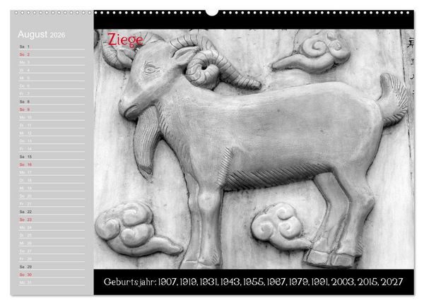 Produktbild: Das Chinesische Horoskop / Geburtstagskalender (Wandkalender 2026 DIN A2 quer), CALVENDO Monatskalender