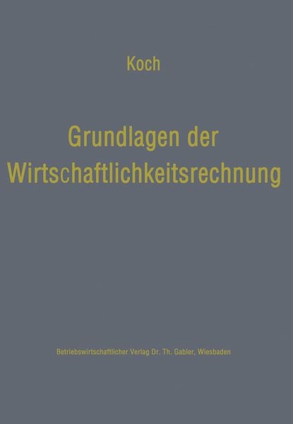 Produktbild: Grundlagen der Wirtschaftlichkeitsrechnung