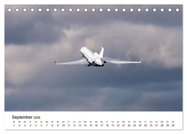 Produktbild: Die Welt der Privatjets (Tischkalender 2026 DIN A5 quer), CALVENDO Monatskalender