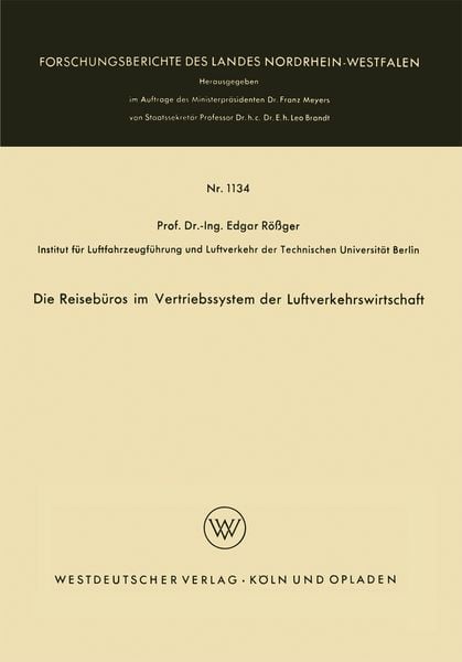 Produktbild: Die Reiseb&uuml;ros im Vertriebssystem der Luftverkehrswirtschaft