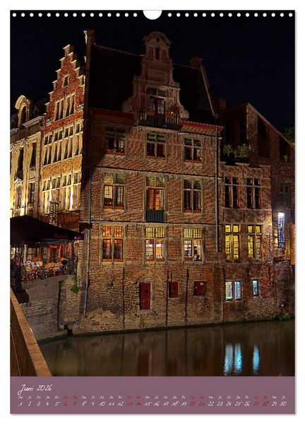 Produktbild: D&auml;mmerung in Gent und Br&uuml;gge (Wandkalender 2026 DIN A3 hoch), CALVENDO Monatskalender