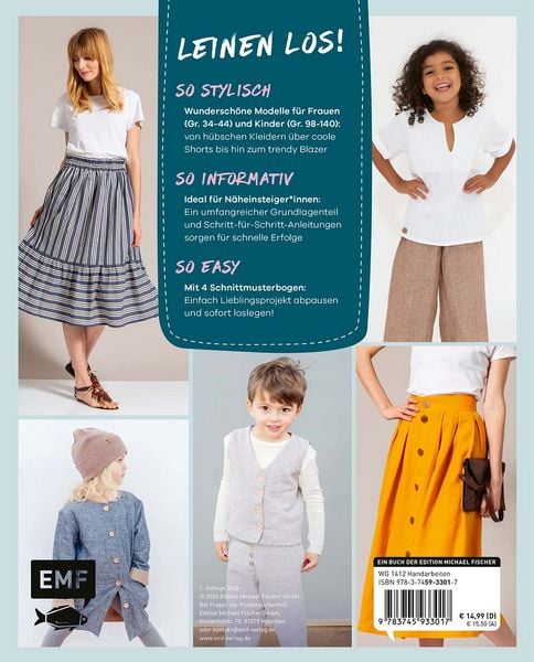 Produktbild: N&auml;hen mit Leinen f&uuml;r Mama und Mini &ndash; die gro&szlig;e Sammlung mit &uuml;ber 25 Projekten