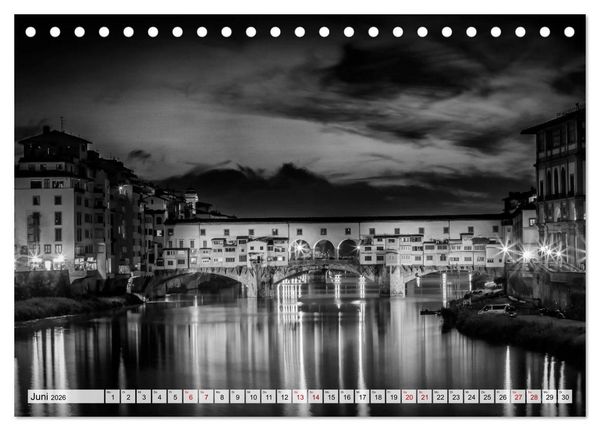 Produktbild: FLORENZ Monochrome Impressionen (Tischkalender 2026 DIN A5 quer), CALVENDO Monatskalender